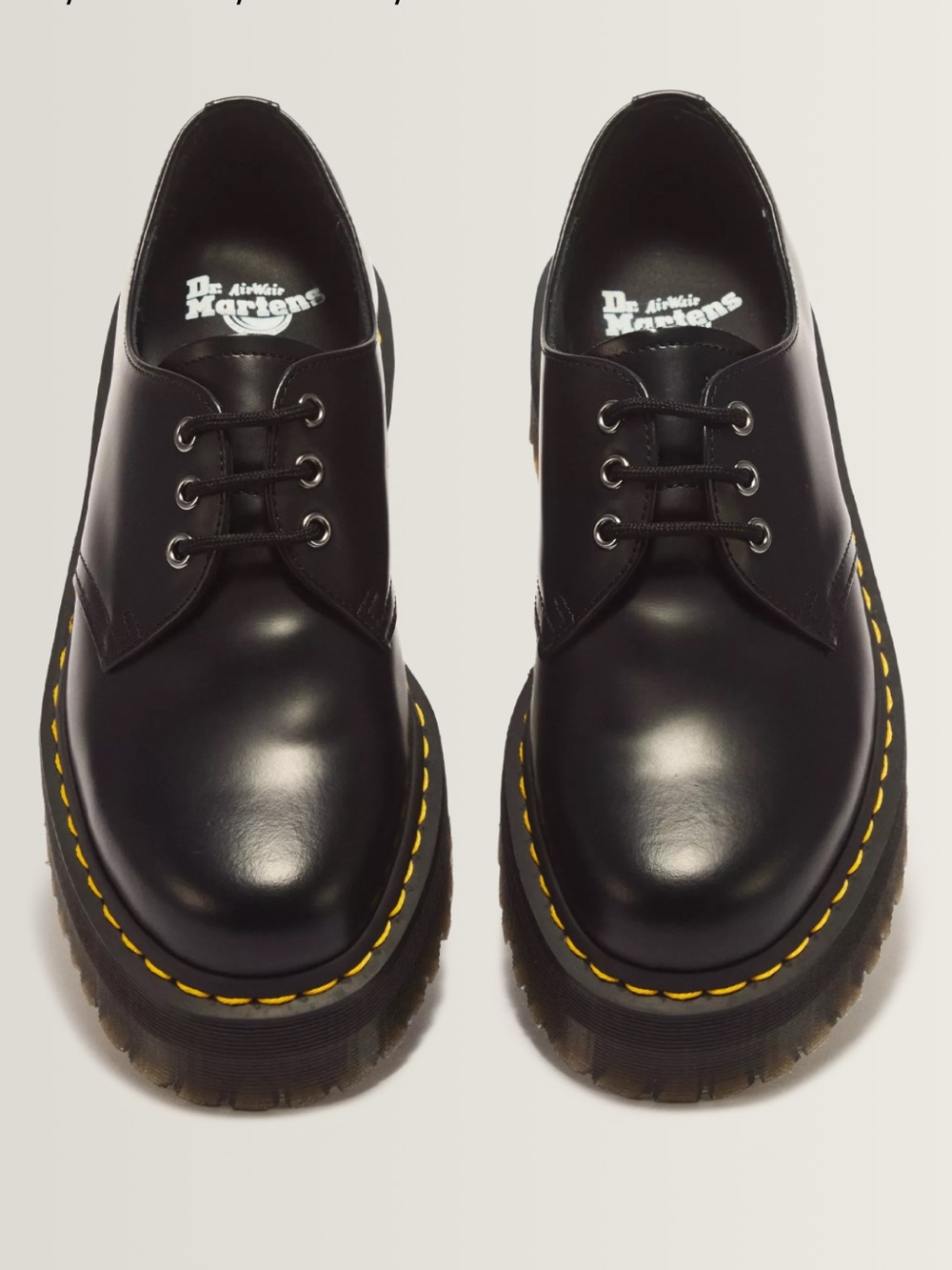 Dr. Martens 1461 Black Leather Lace-Up Platform Oxfords